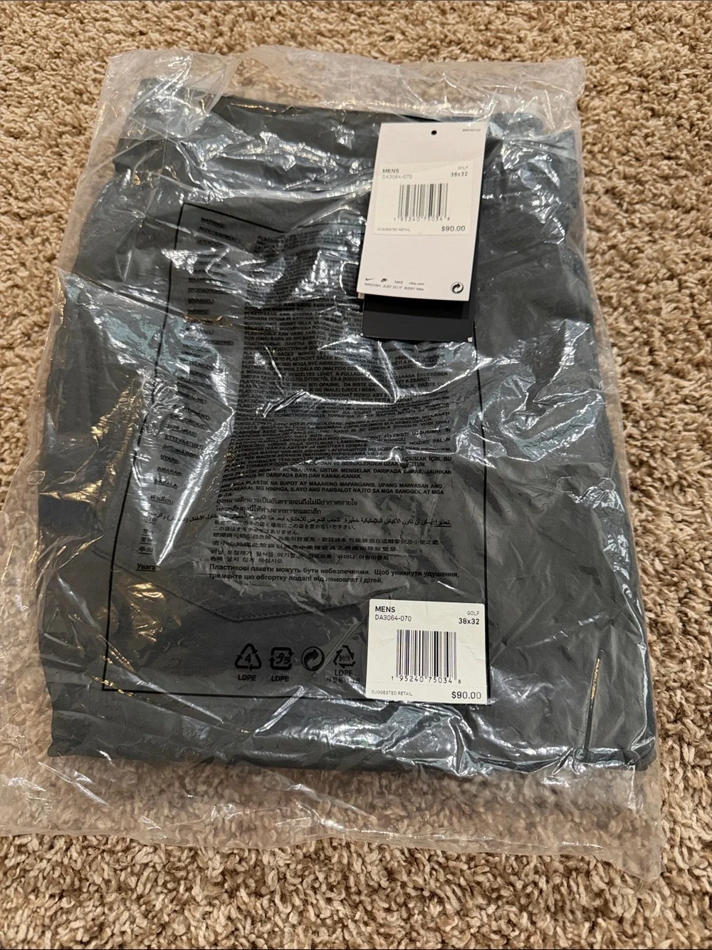 Nike Men's Black Golf Chinos with Retail Tags